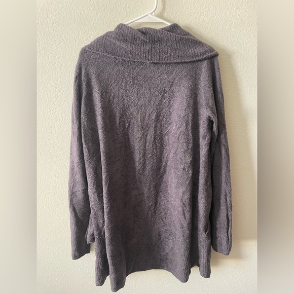 Barefoot dreams cozy chic lite knit dark grey cardigan - Picture 4 of 5